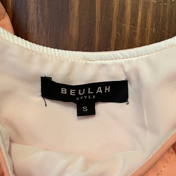 BEULAH Tiered Summer Dress Pink Orange Collar - Picture 4 of 5